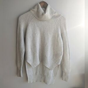 Aritzia Wilfred Free Turtle Neck Wool Sweaters Womens Sz XXS High Low Hem Ribbed